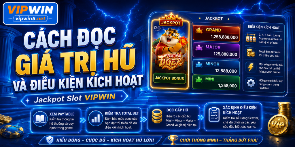 Jackpot Slot VIPWIN – Cách Đọc Giá Trị Hũ Và Điều Kiện Kích Hoạt