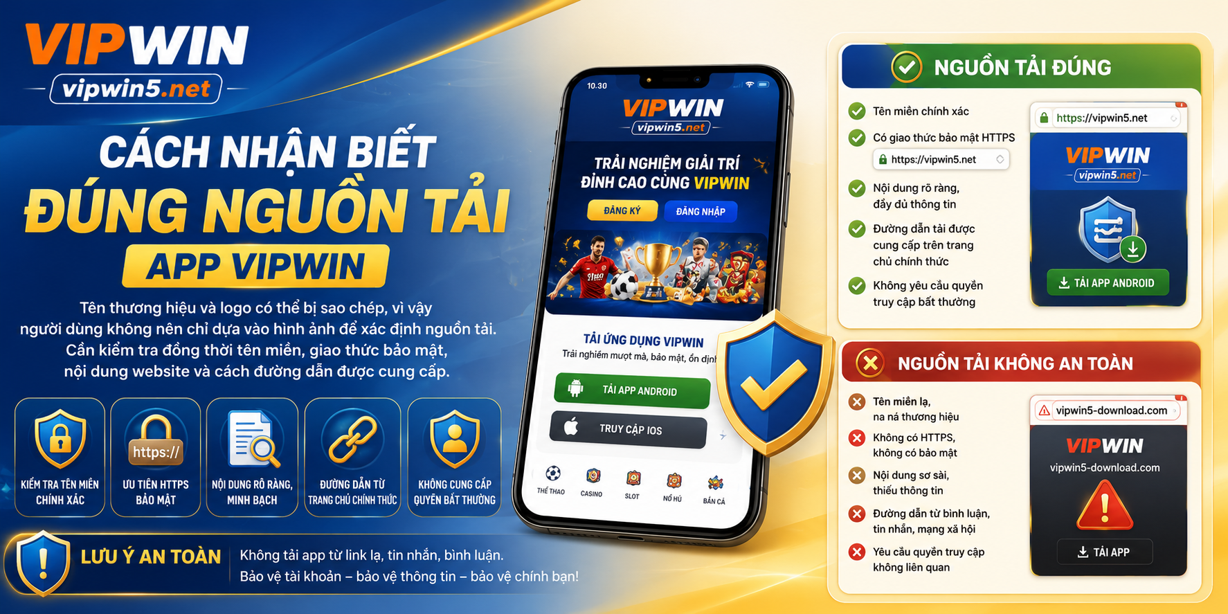 Cách nhận biết đúng nguồn tải app VIPWIN