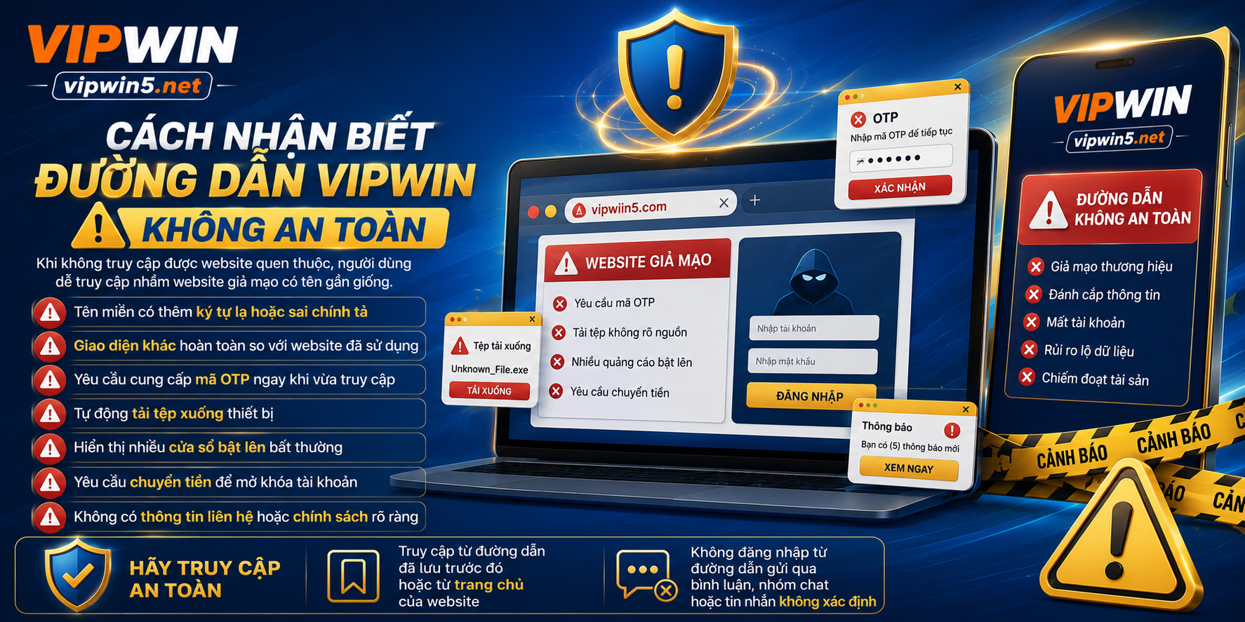Cách Nhận Biết Đường Dẫn VIPWIN Không An Toàn