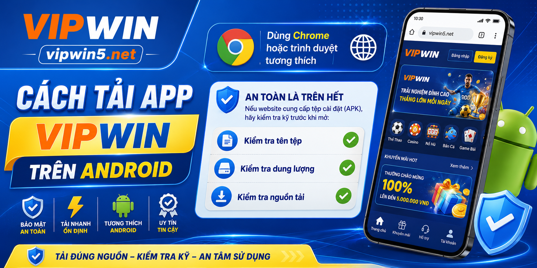 Cách tải app VIPWIN trên android