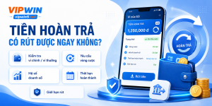 Nhận hoàn trả có rút tiền ngay được không